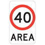 r4-10 40km speed limit area sign.