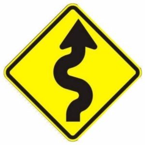 Winding road sign to notify drivers.